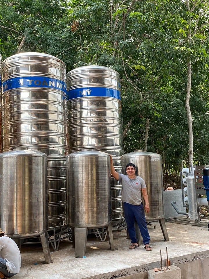 Lắp hệ thống RO 10 khối nước 1H CTY cao su B&igrave;nh Phước